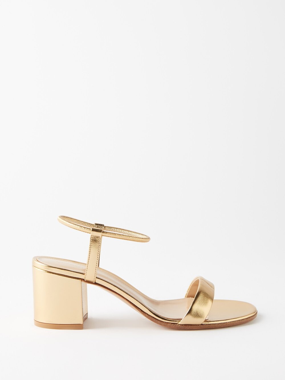 

Босоножки nadia 60 из кожи металлик Gianvito Rossi, золото