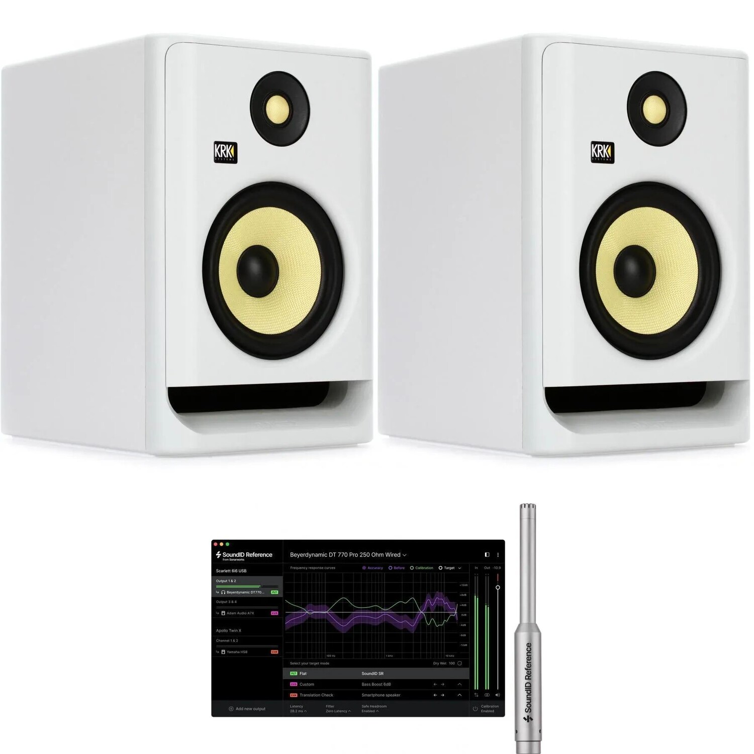 

KRK ROKIT 7 G4 Пара 7-дюймовых активных студийных мониторов с белым шумом и комплект программного обеспечения для калибровки
