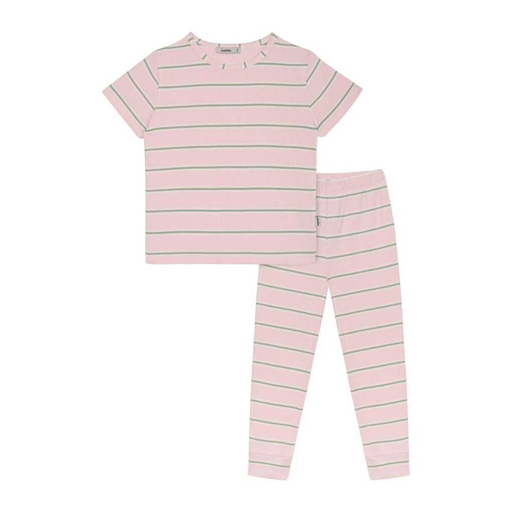 

Пижамный комплект с короткими рукавами в розовую полоску Candy Pink ANTEBIES
