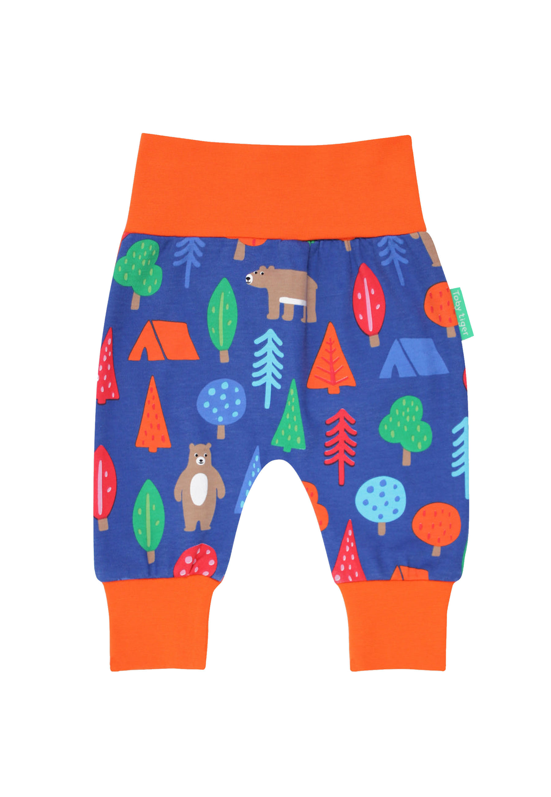 Тканевые брюки Toby Tiger Baby mit Camping Bären Print, синий