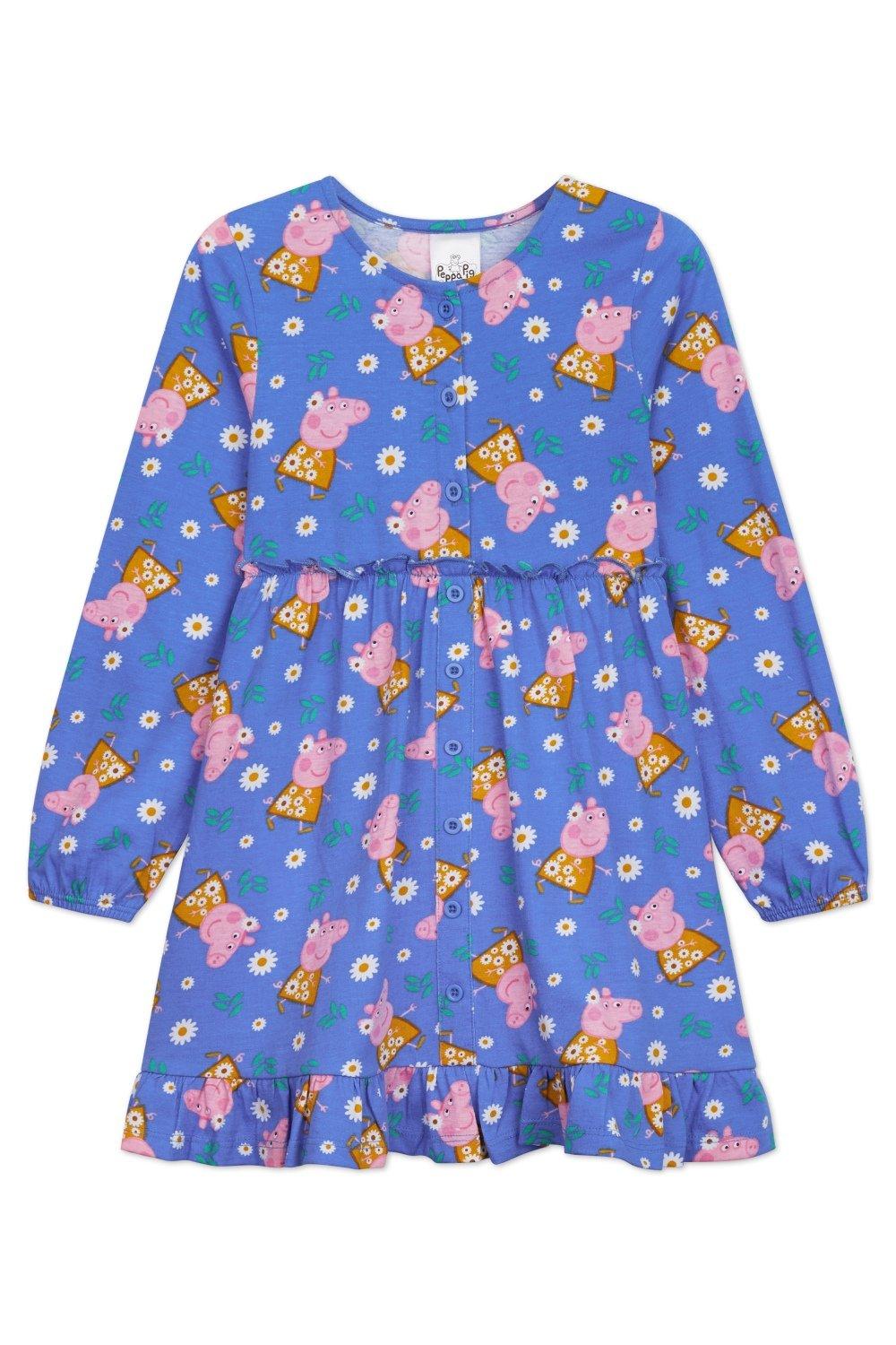 набор подарочный для девочки свинка пеппа Платье с длинными рукавами Peppa Pig, синий