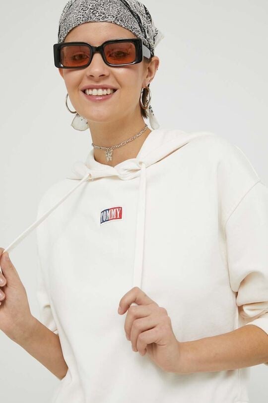 

Хлопковая толстовка Tommy Jeans, бежевый
