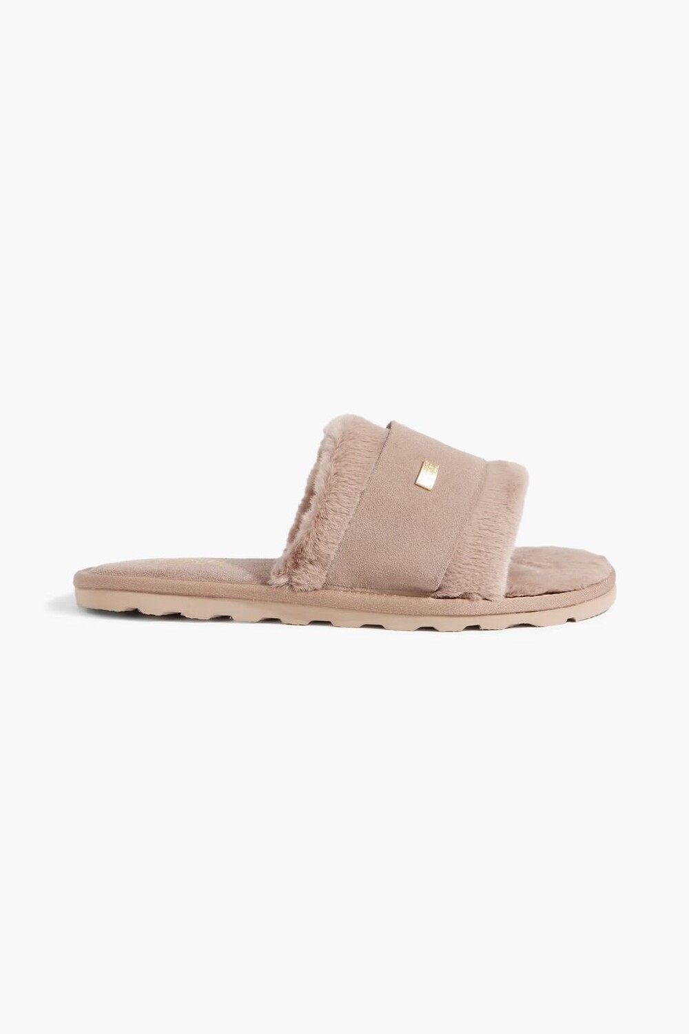 

Шлепанцы Muchas из искусственного меха и замши Australia Luxe Collective, серо-коричневый