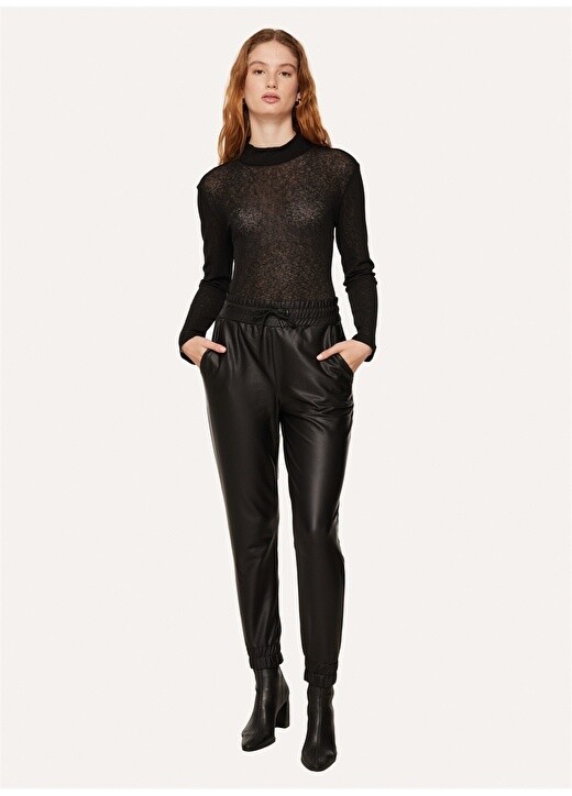 

Черные женские кожаные брюки свободного кроя Black On Black, Черный