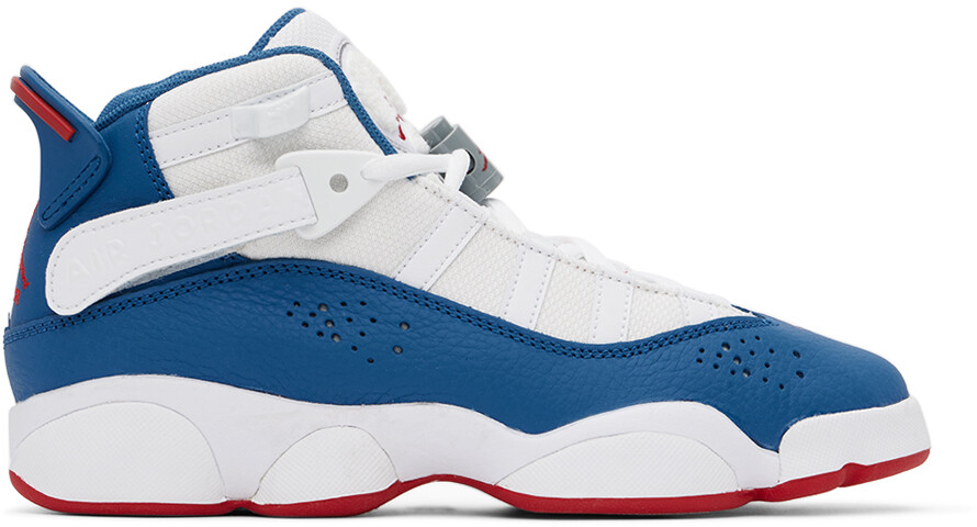 

Бело-синие кроссовки Nike Jordan Kids с 6 кольцами для больших детей