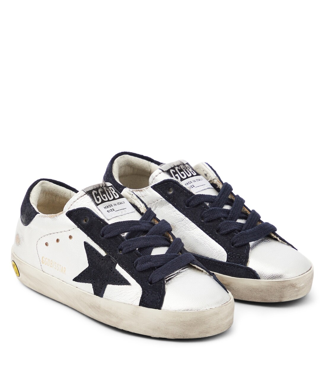 

Кроссовки Super-Star из металлизированной кожи Golden Goose, серебряный