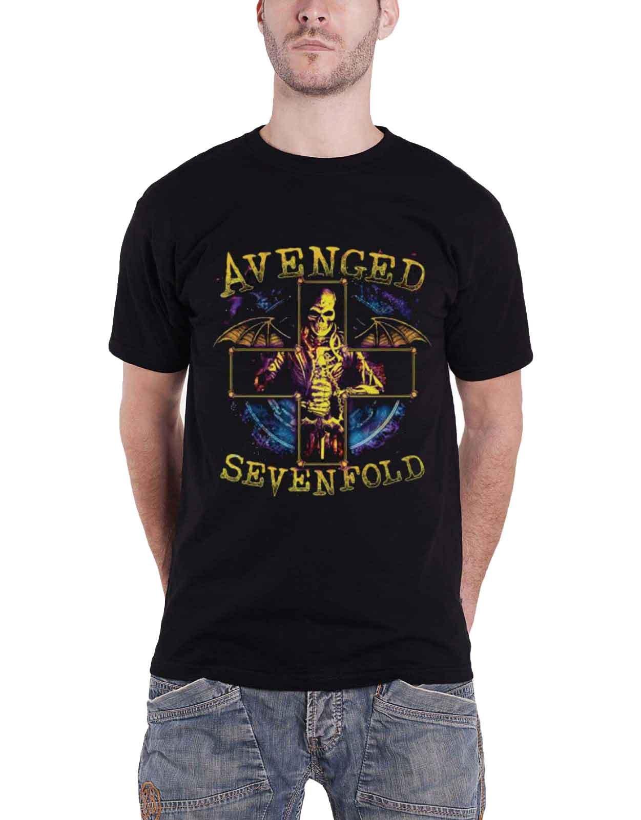 Футболка с распятием Avenged Sevenfold, черный кружка черная музыка метал avenged sevenfold шэдоус синистер вендт the rev 9951