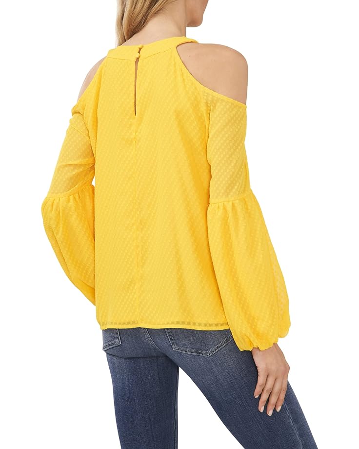 Блуза CeCe Cold-Shoulder Clip Blouse, цвет Saffron Yellow