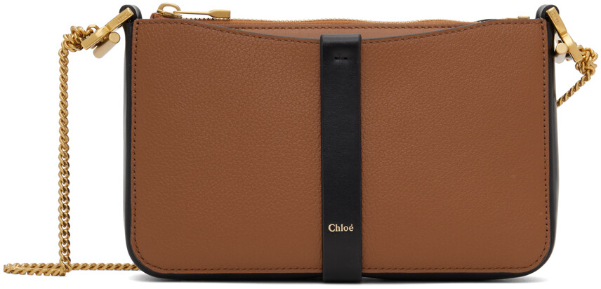 

Светло-коричневая и черная сумка Marcie Pouch на цепочке Chloe