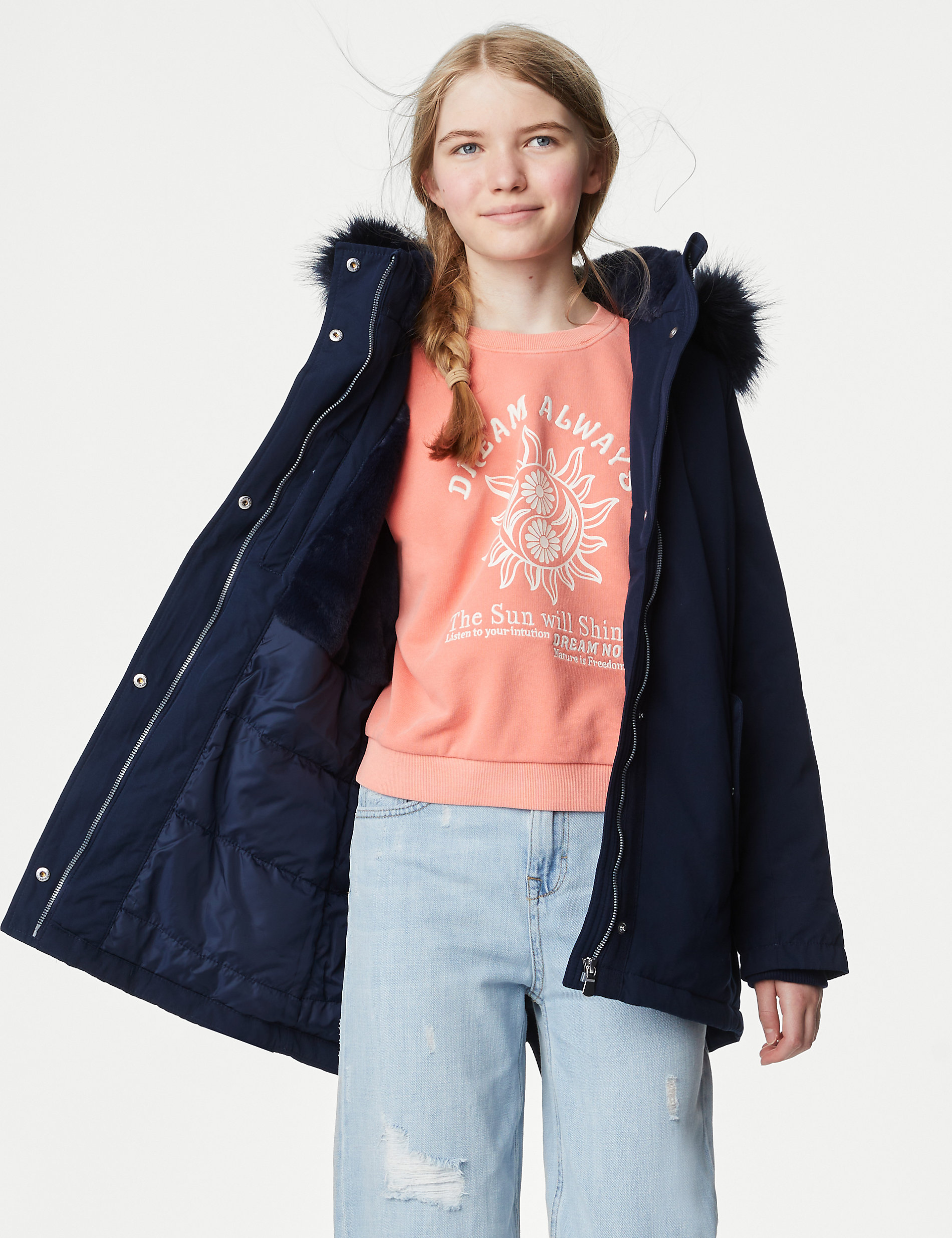 

Парка Stormwear (6–16 лет) Marks & Spencer, темно-синий