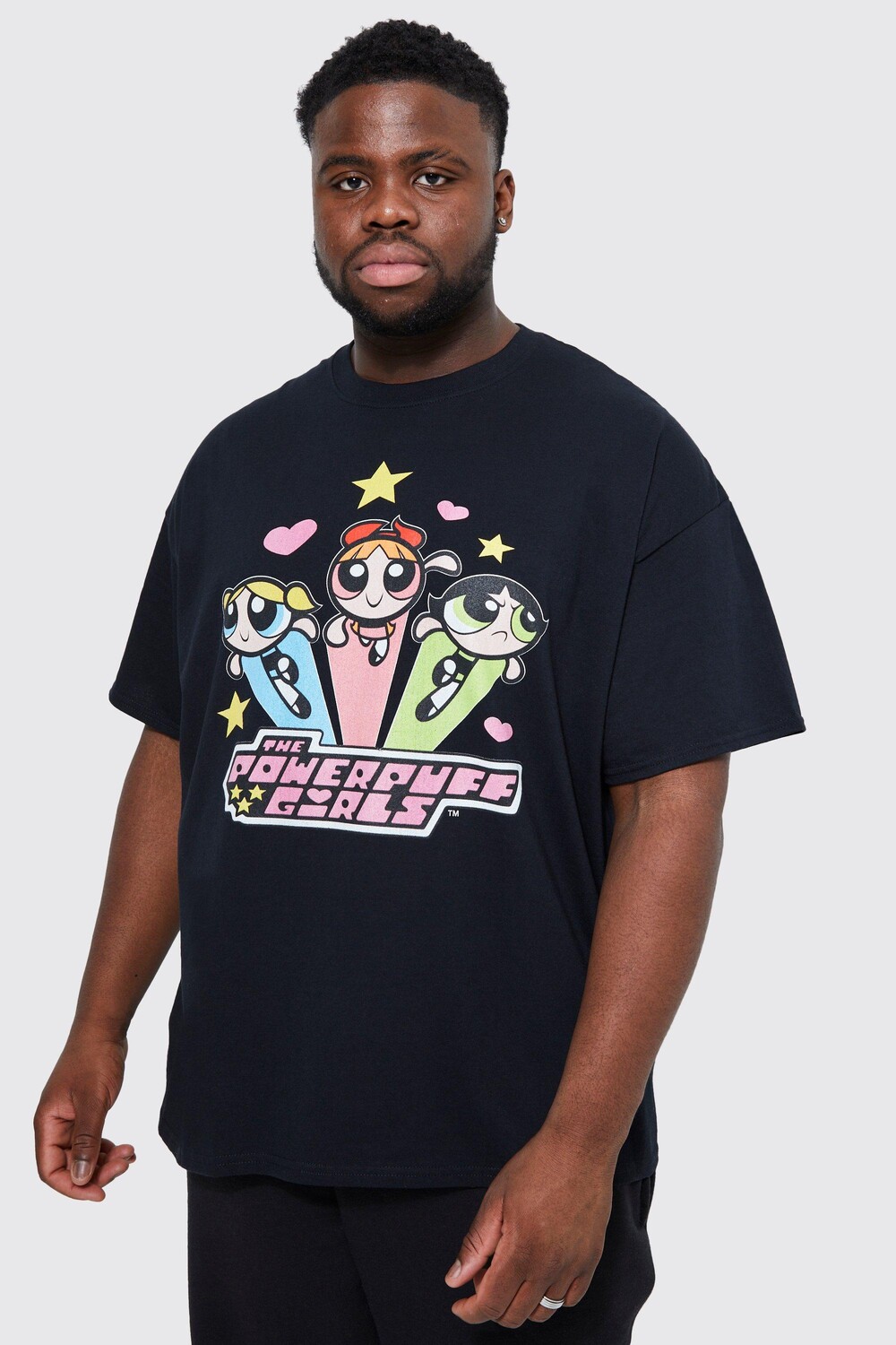 

Футболка с лицензией plus powerpuff girls Boohoo, черный