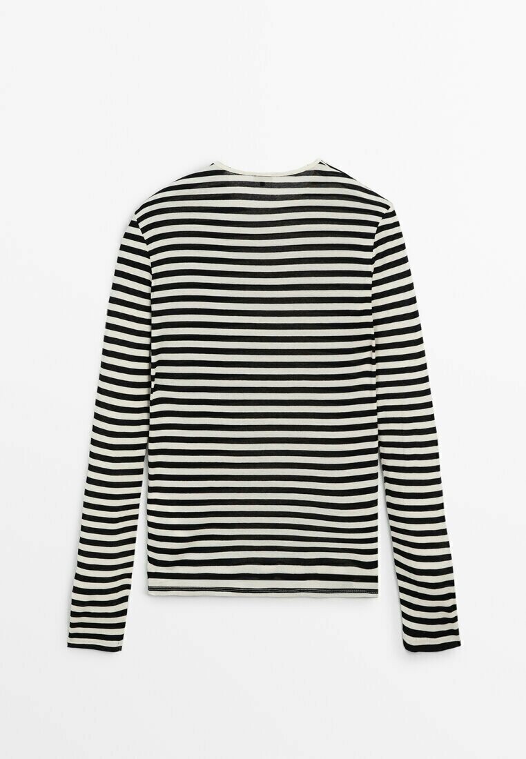 

Топ с длинными рукавами STRIPED Massimo Dutti, черный