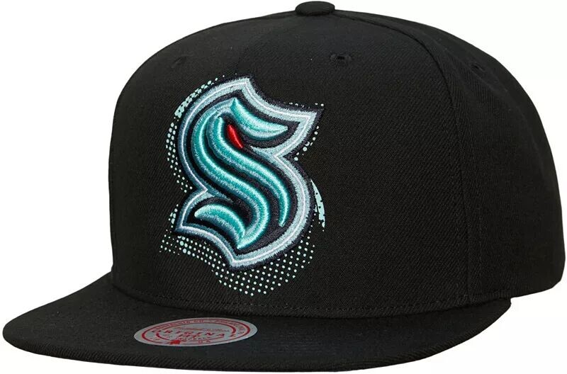 

Кепка Snapback с большим лицом Mitchell & Ness Seattle Kraken