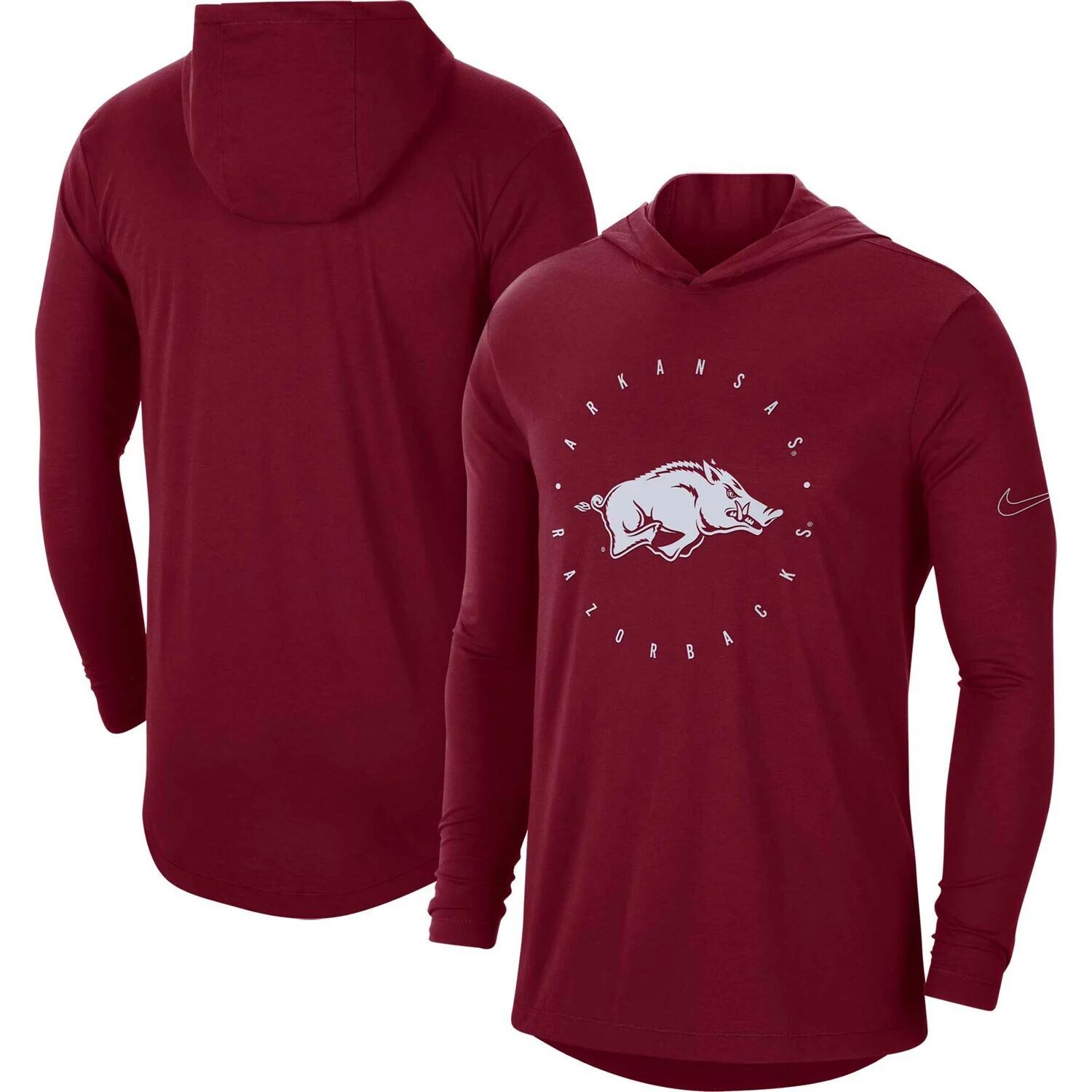 

Мужская футболка Cardinal Arkansas Razorbacks Campus Tri-Blend Performance с капюшоном и длинными рукавами Nike