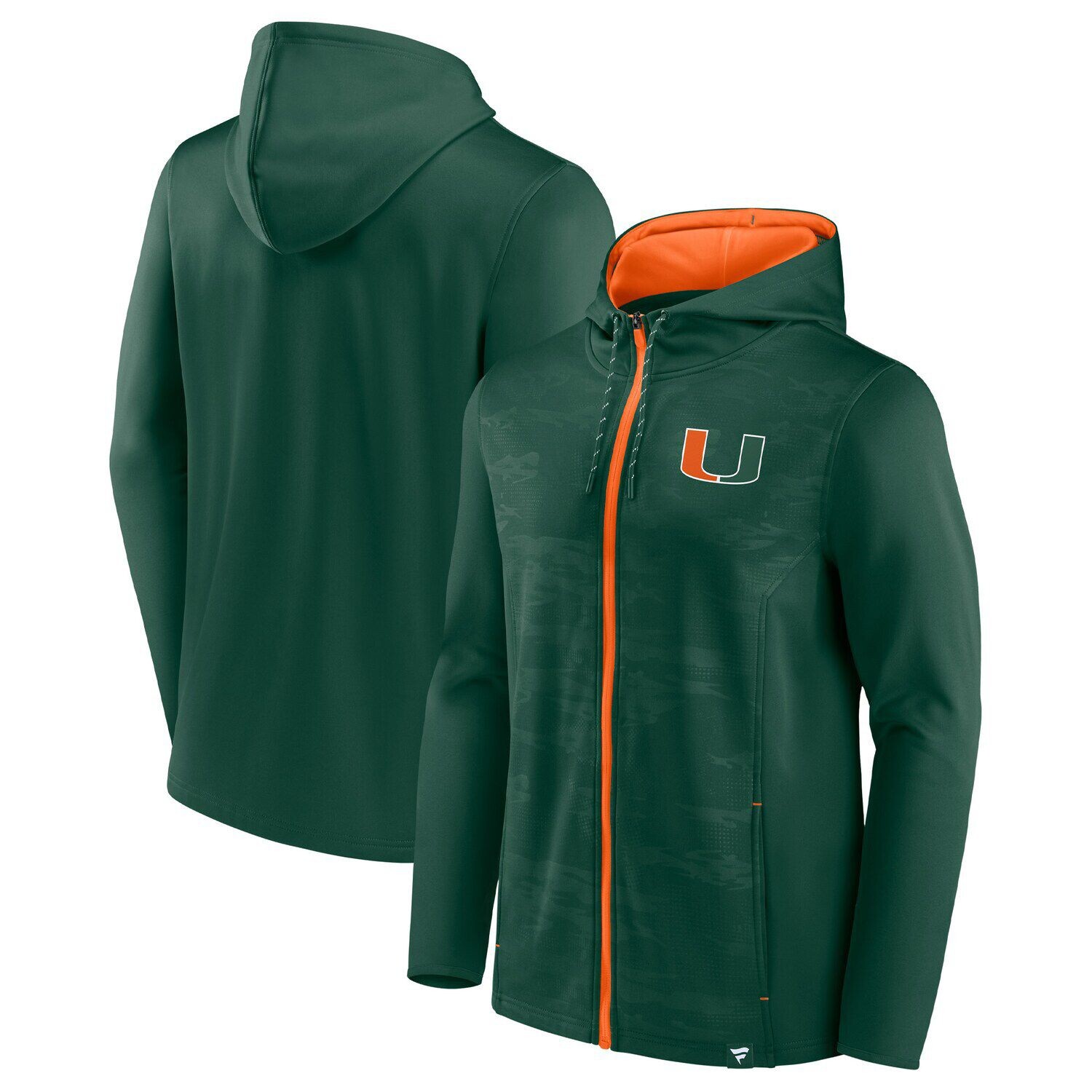 

Мужская зеленая фирменная толстовка с капюшоном с молнией во всю длину Miami Hurricanes Ball Carrier Fanatics, Зеленый