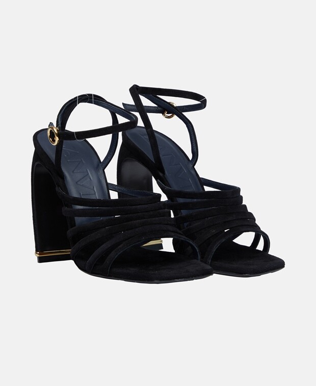 

Сандалии со шнуровкой по теленкам Lanvin, черный