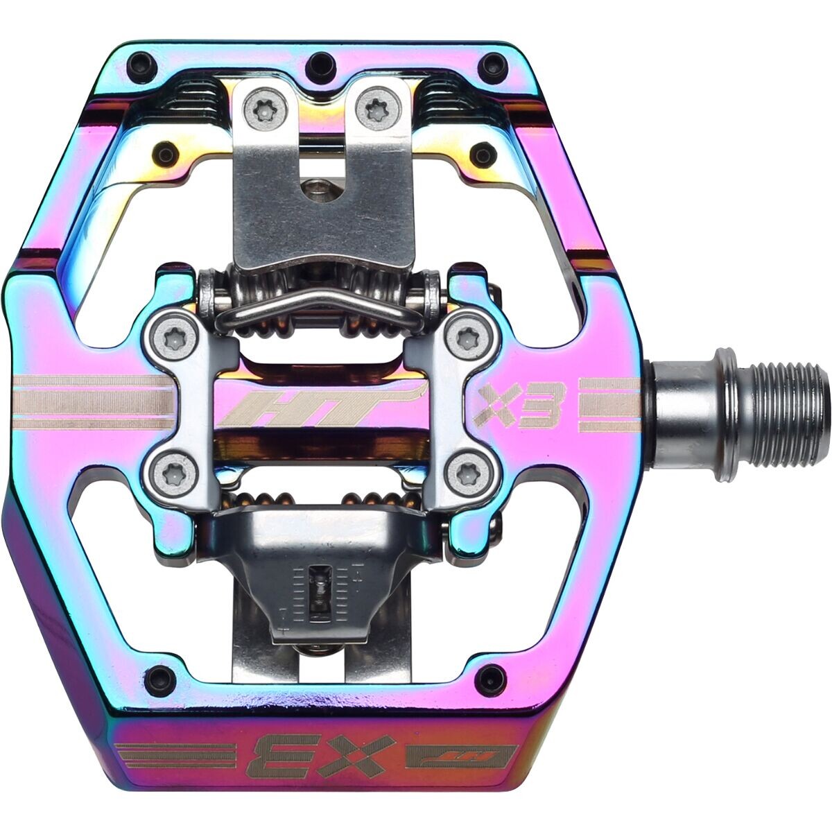 

Платформенные педали x3 без зажимов Ht Components, цвет oil slick