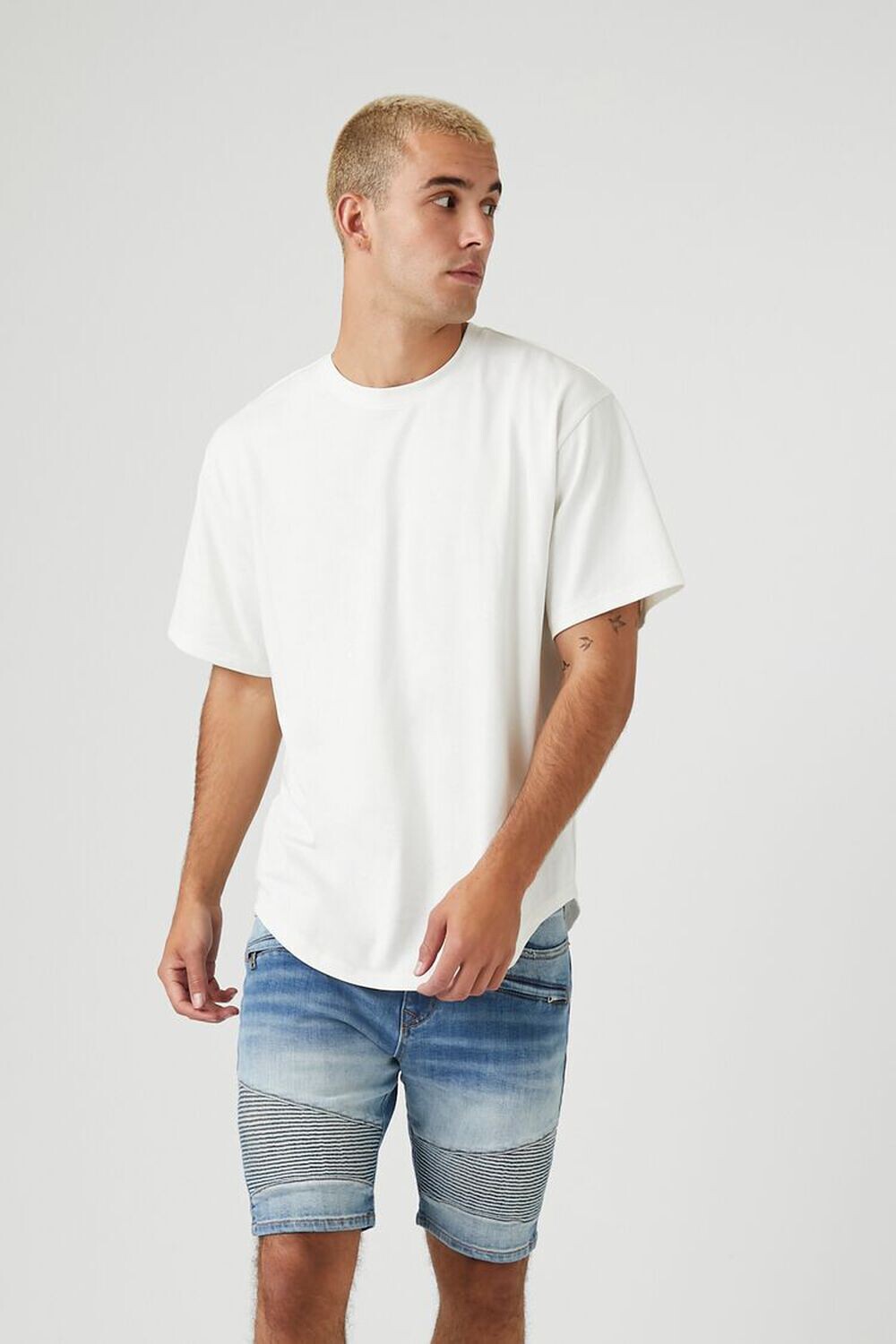 

Джинсовые мото-шорты Stone Wash Forever 21, деним