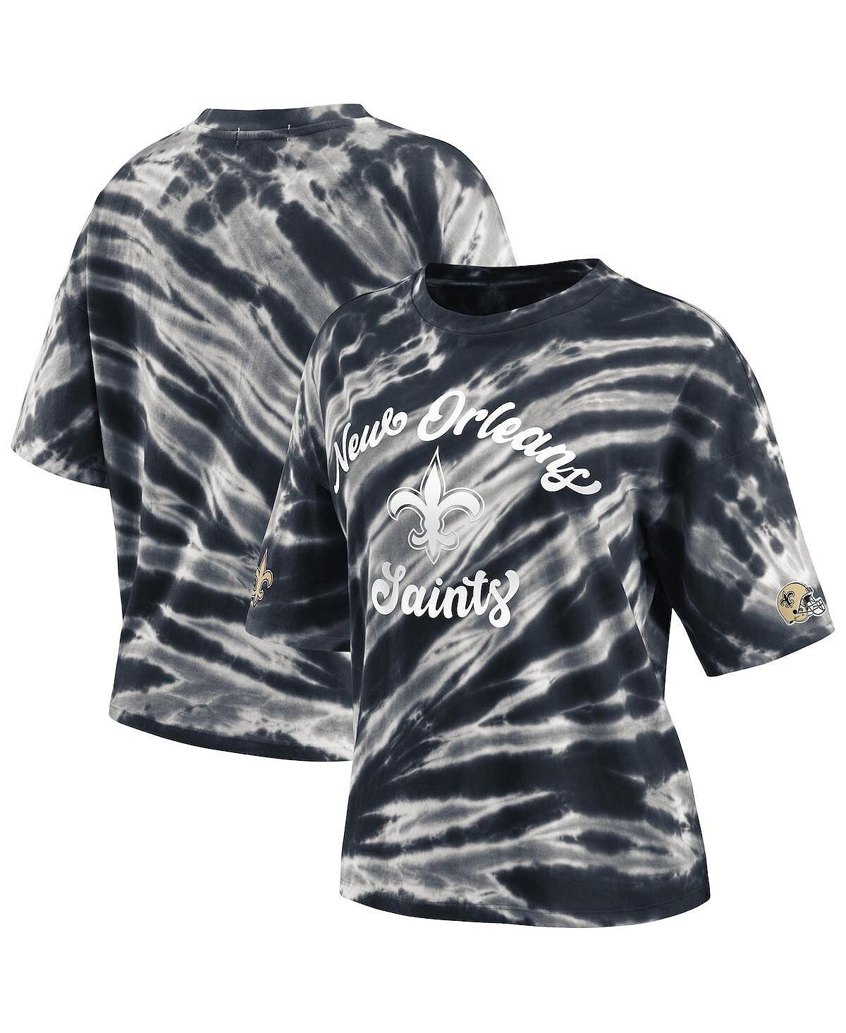 

Женская черная футболка New Orleans Saints Tie-Dye WEAR by Erin Andrews, черный