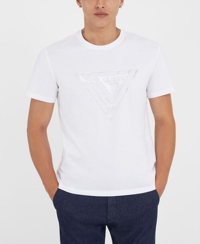 

Мужская футболка из фольги с треугольниками и коротким рукавом GUESS, белый