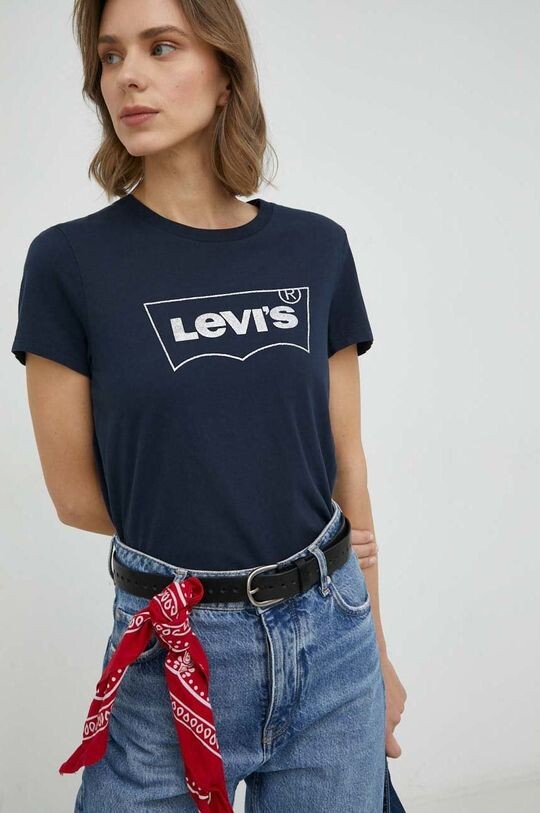 

Хлопковая футболка Levi's, темно-синий