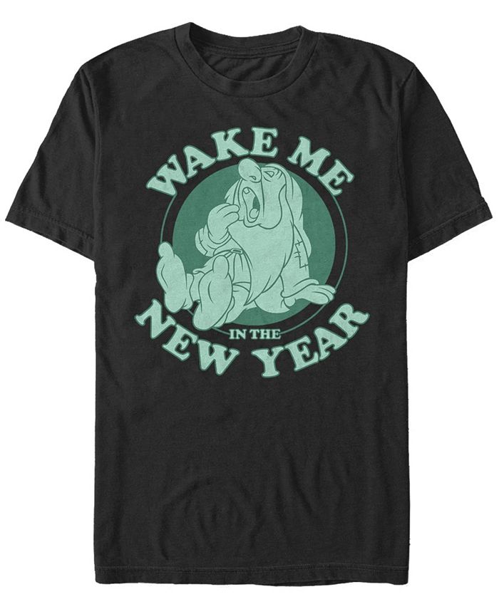Мужская новогодняя футболка с короткими рукавами Sleepy New Year Fifth Sun, черный