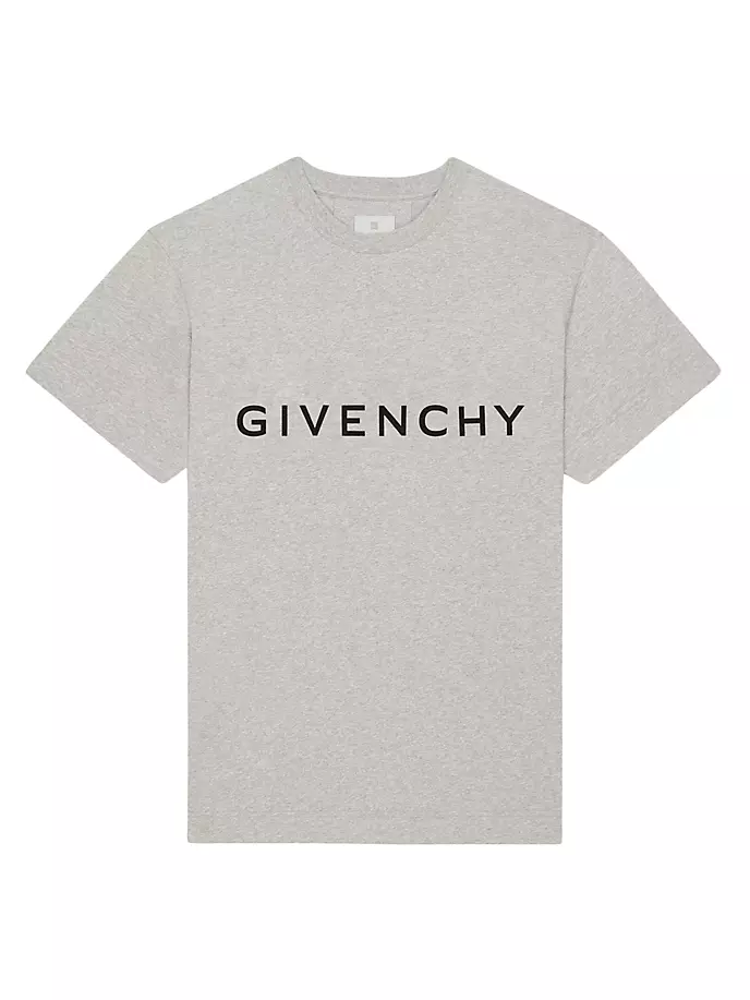 

Хлопковая футболка узкого кроя Archetype Givenchy, серый