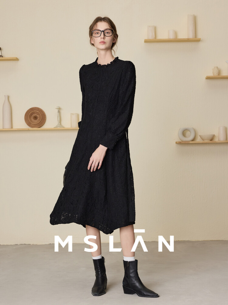 

Платье Mslan с длинными рукавами, черный