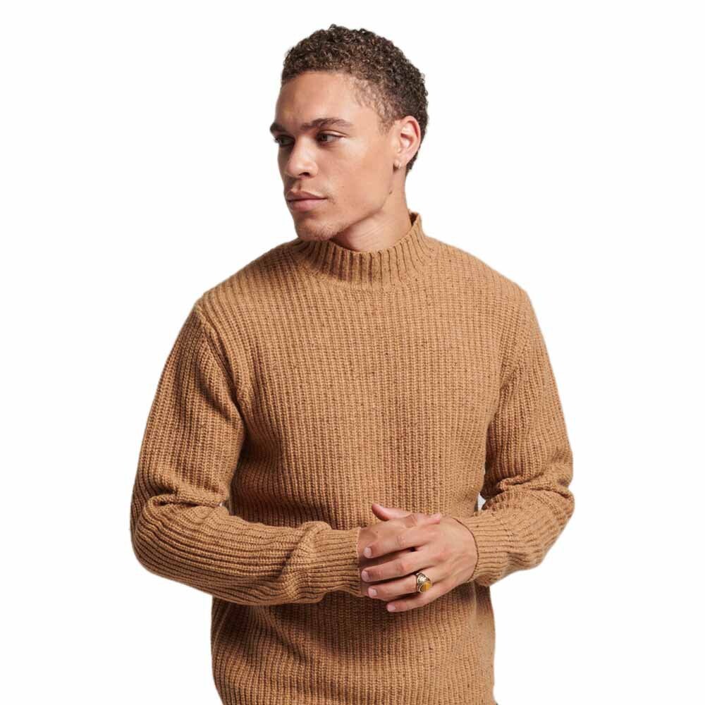 

Свитер Superdry Vintage Tweed Mock Neck, коричневый