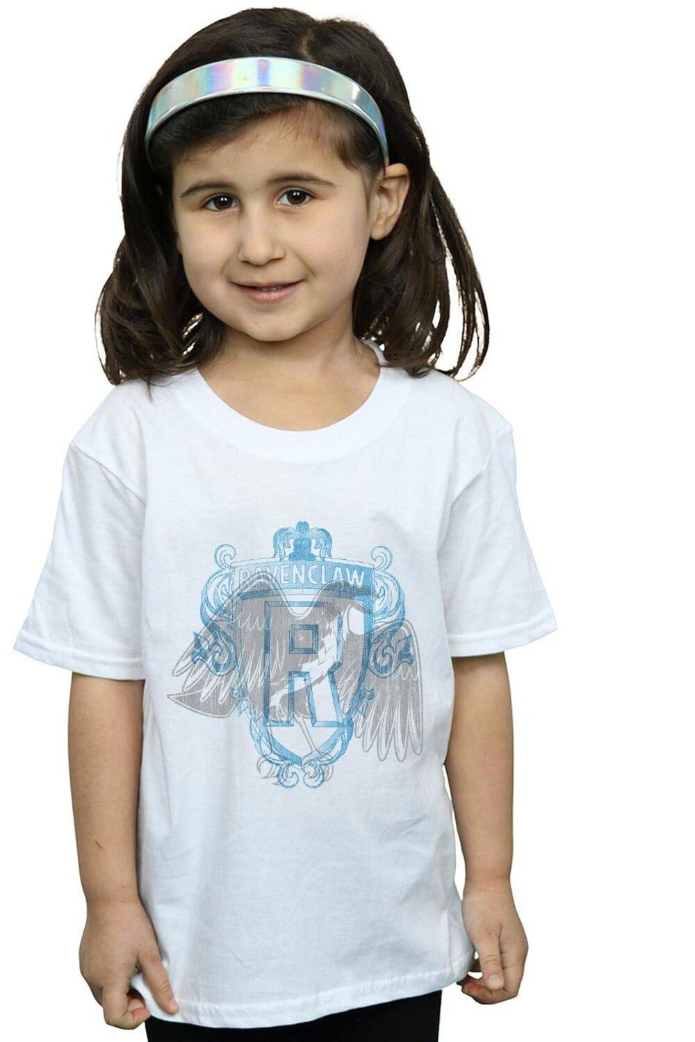 

Хлопковая футболка с гербом Ravenclaw Raven Claw Harry Potter, белый