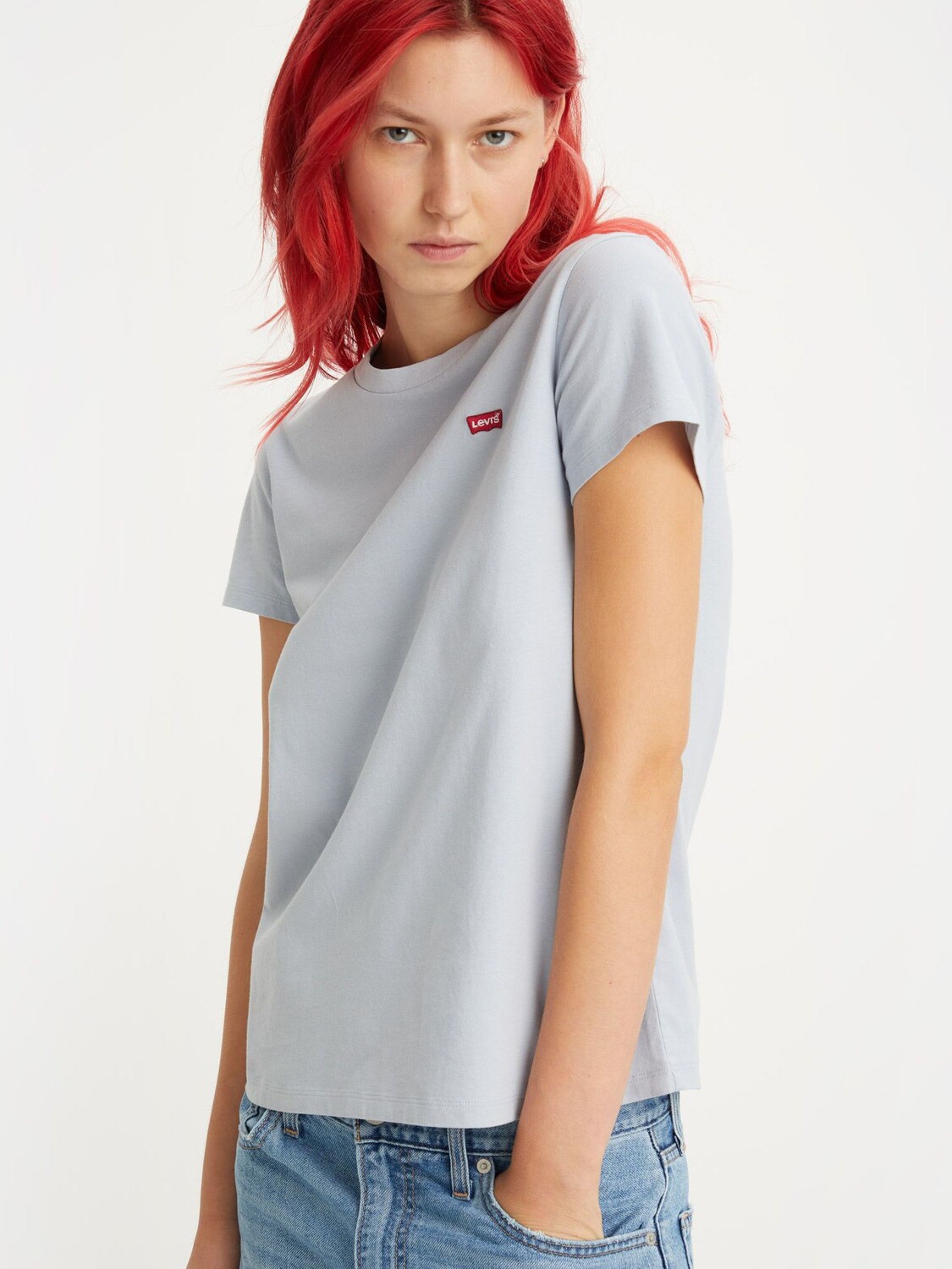 

Хлопковая футболка с логотипом Levi's The Perfect Chest, синий дзен