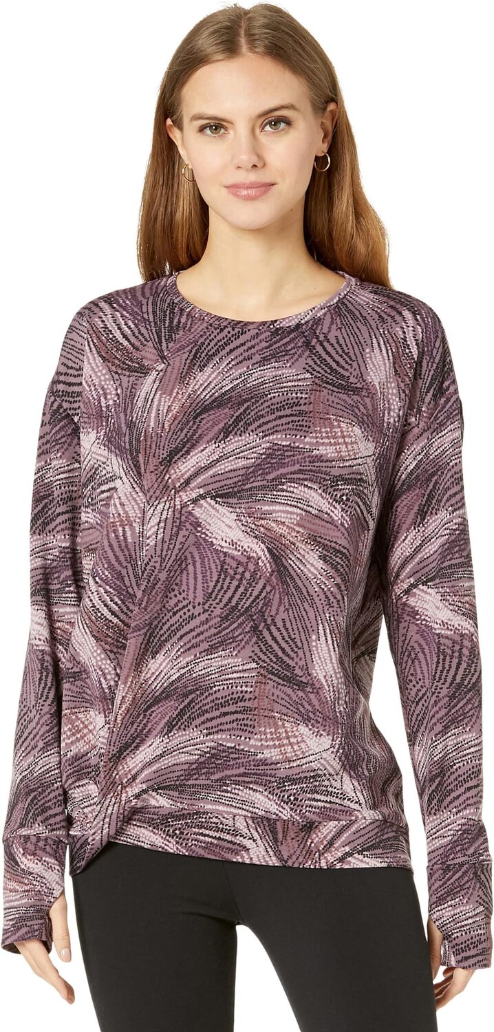 

Пуловер H Halston Long Sleeve Draped Front Pullover, цвет Plume Sea Fog