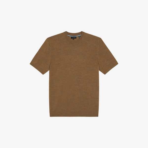 Трикотажная футболка стандартного кроя с короткими рукавами Senti Ted Baker, цвет dk-tan