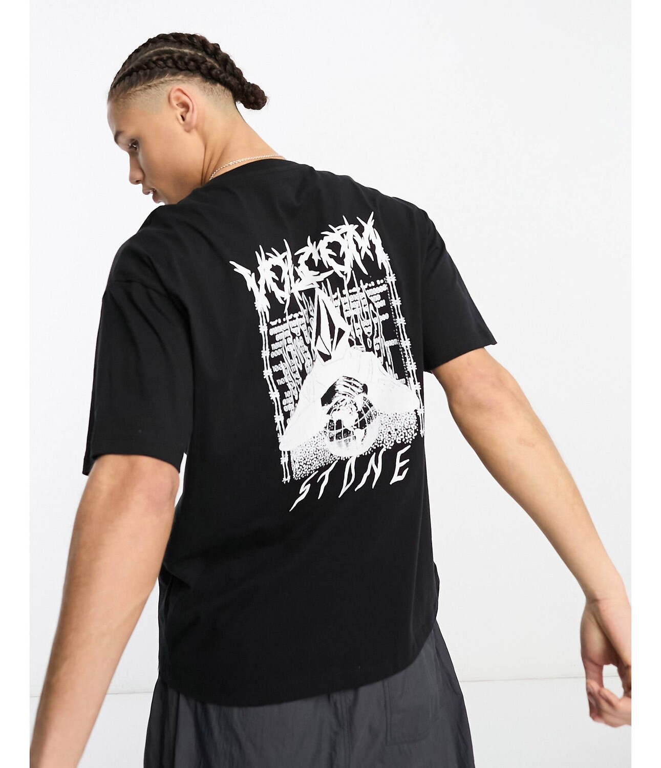 

Черная футболка с принтом на спине Volcom Edener, Черный