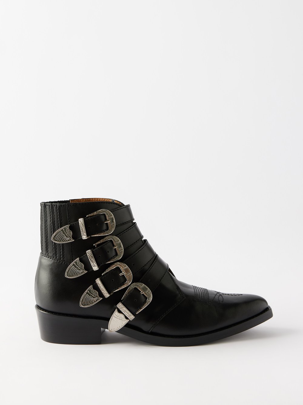 Кожаные ботинки с декором concho Toga Virilis, черный кожаные ботинки с декором concho toga virilis черный