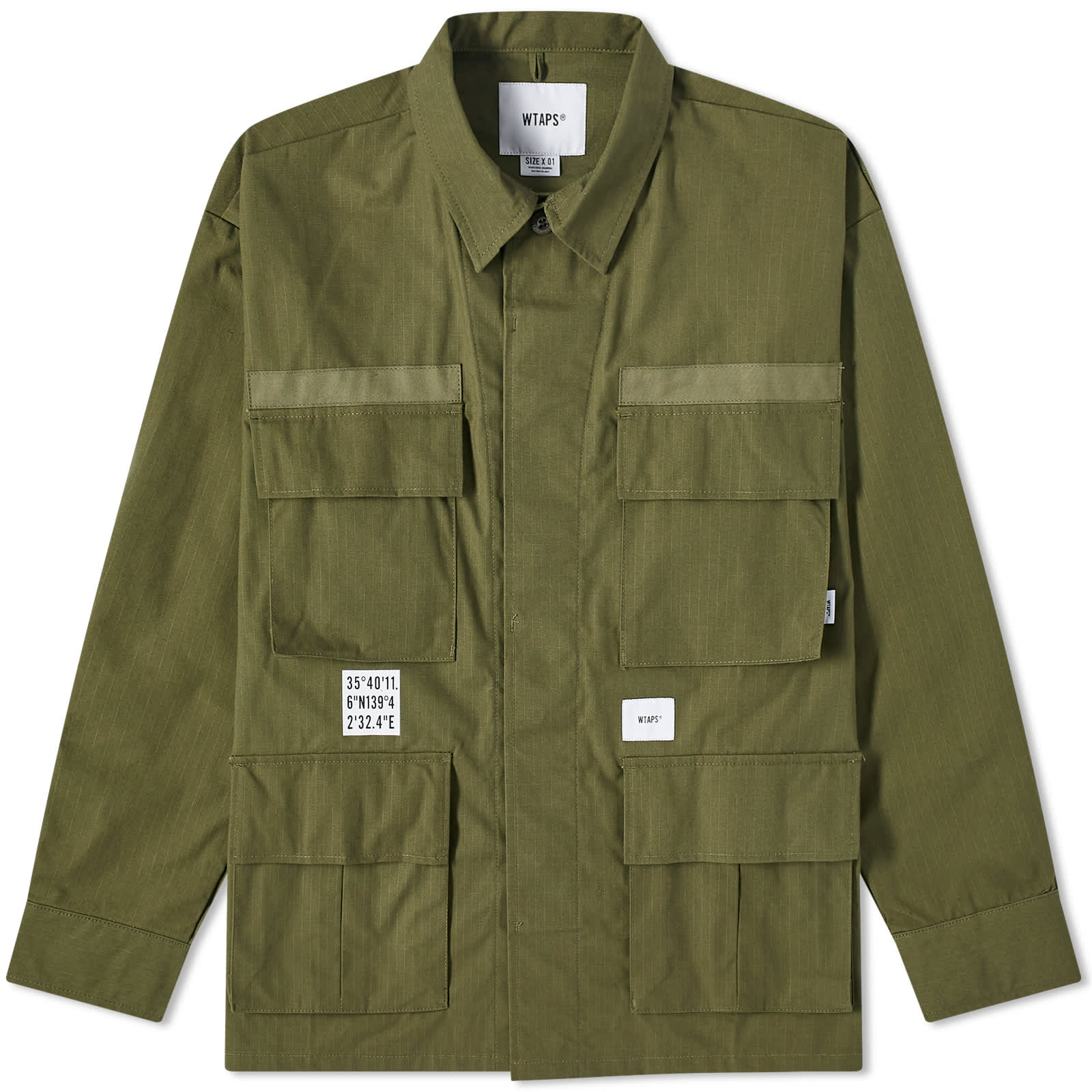 цена Куртка Wtaps 13 Shirt, цвет Olive Drab