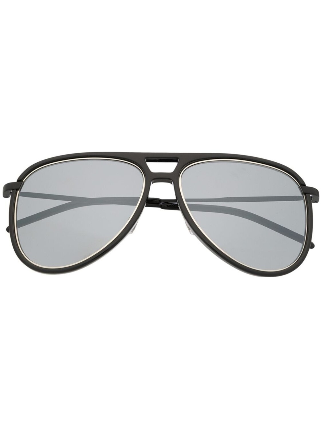 

Солнцезащитные очки-пилоты с зеркальными линзами Saint Laurent Eyewear, черный