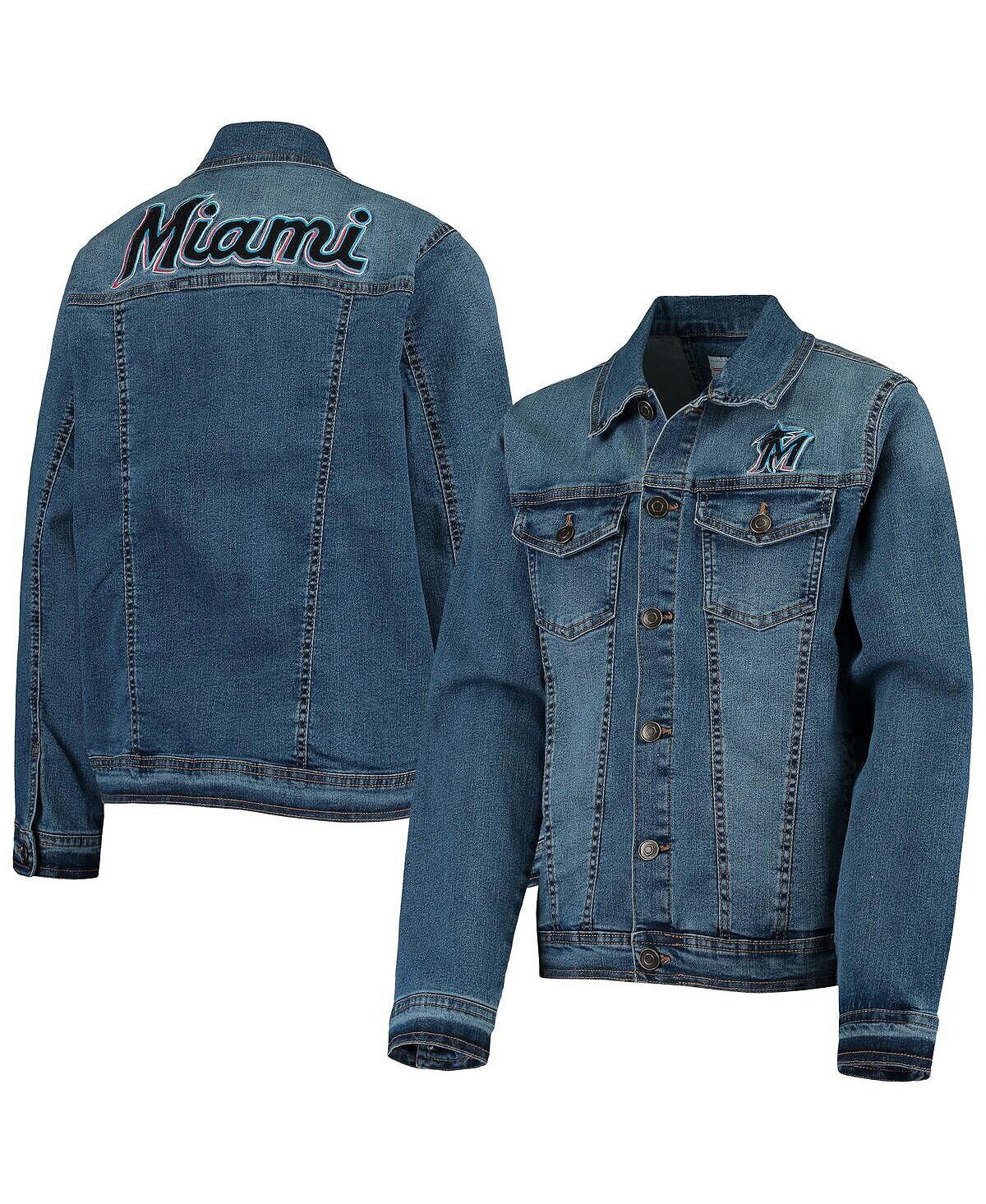 

Синяя куртка на пуговицах Big Boys Miami Marlins Saved by Denim Tri-Blend Outerstuff