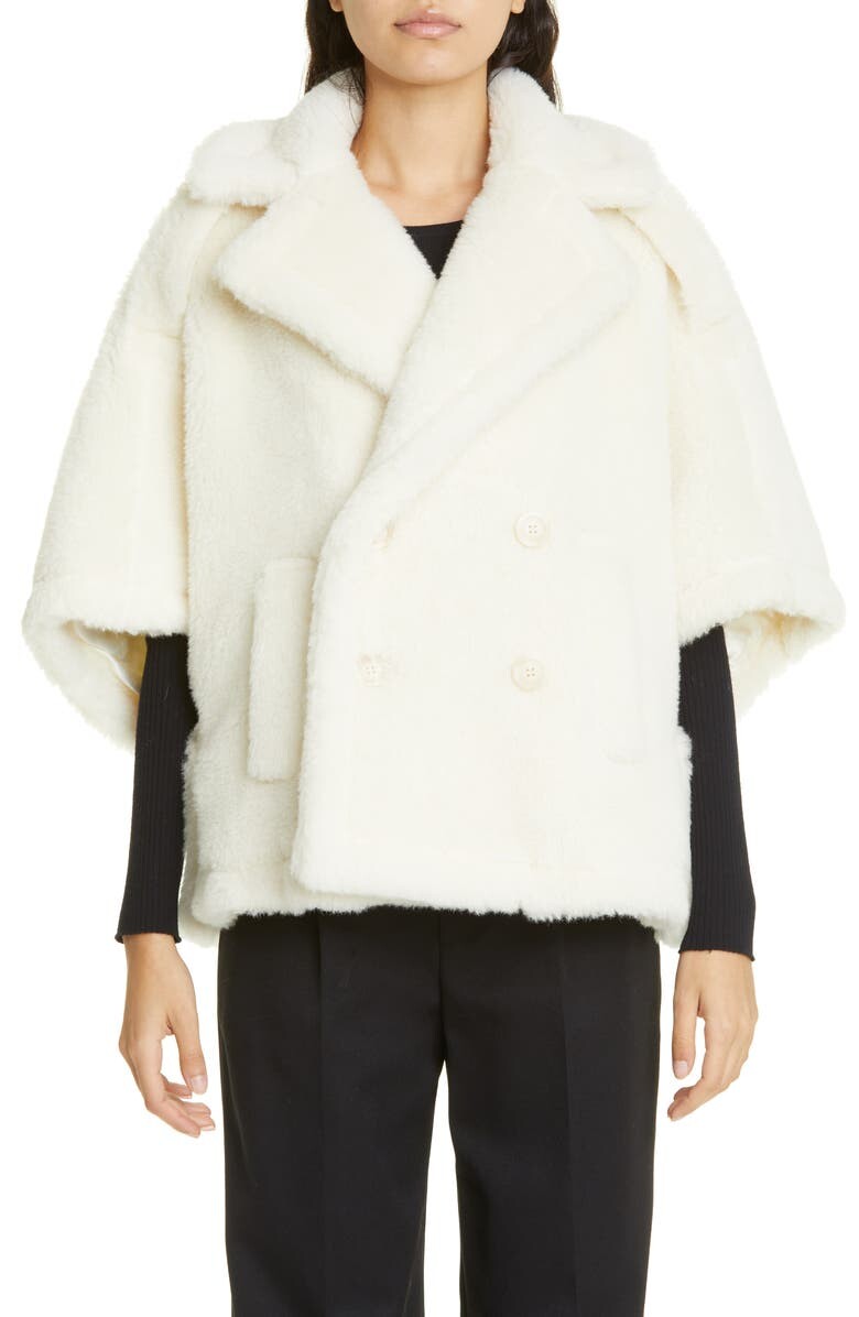 

Накидка Placido из альпаки и смесовой шерсти MAX MARA, белый