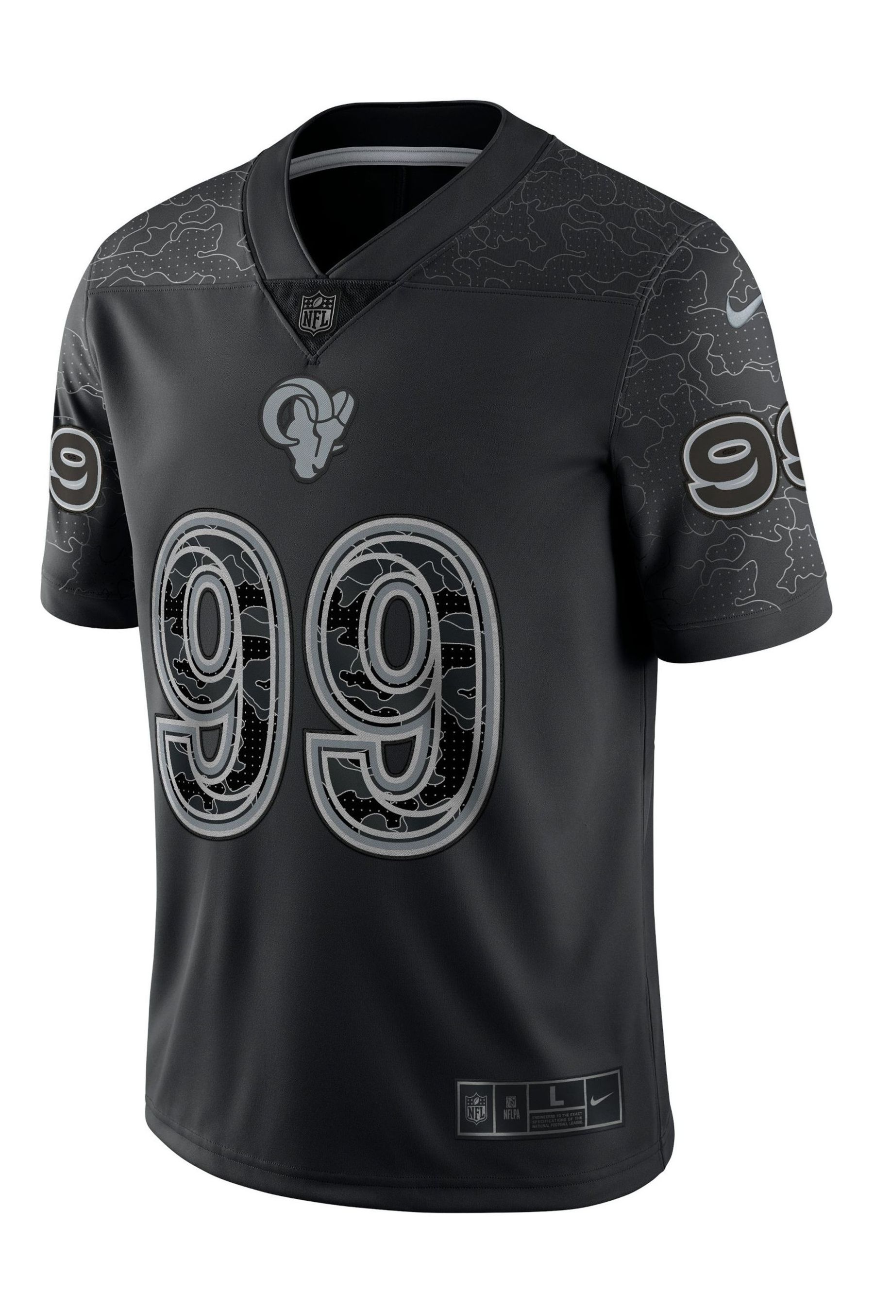 

Светоотражающая майка Los Angeles Rams Limited - Аарон Дональд 99 Nike, черный