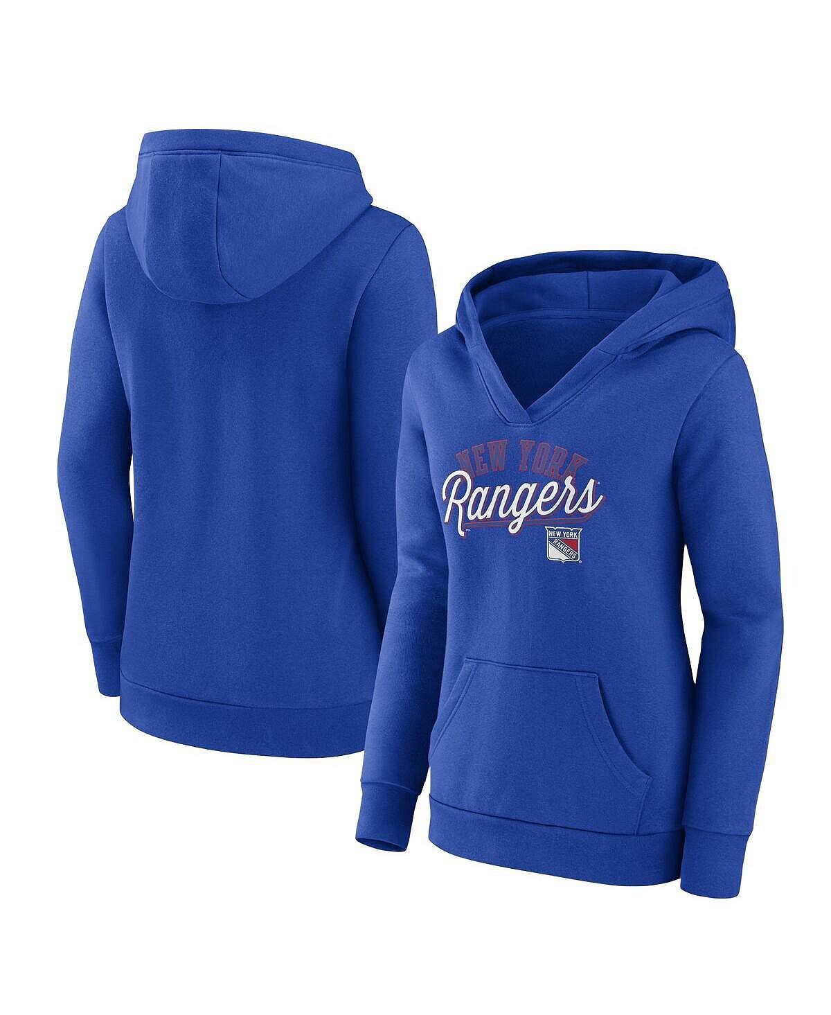 

Женский синий пуловер с капюшоном New York Rangers Simplicity Crossover с V-образным вырезом Fanatics, синий