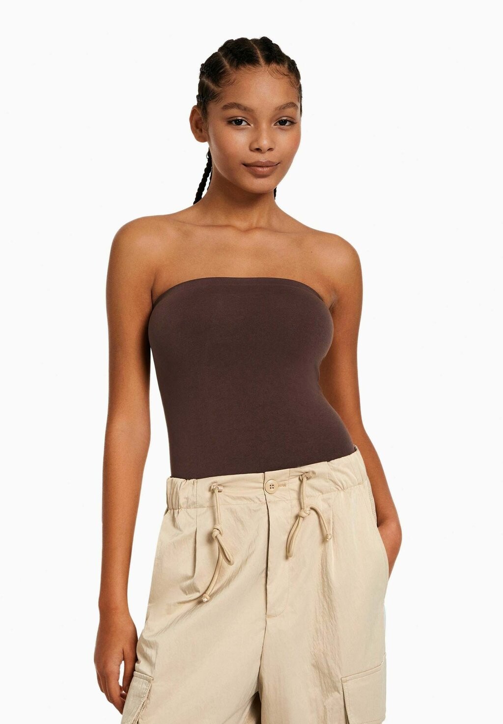 

Боди Bershka, коричневый