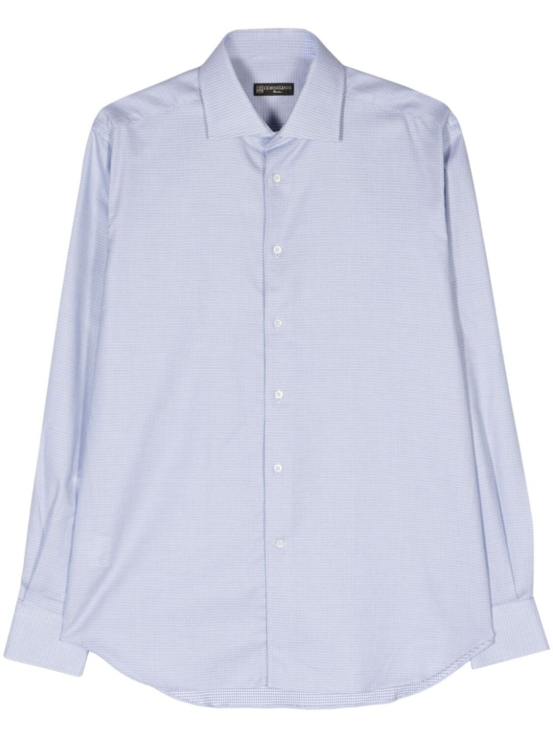 

Corneliani жаккардовая рубашка с геометричным узором, синий