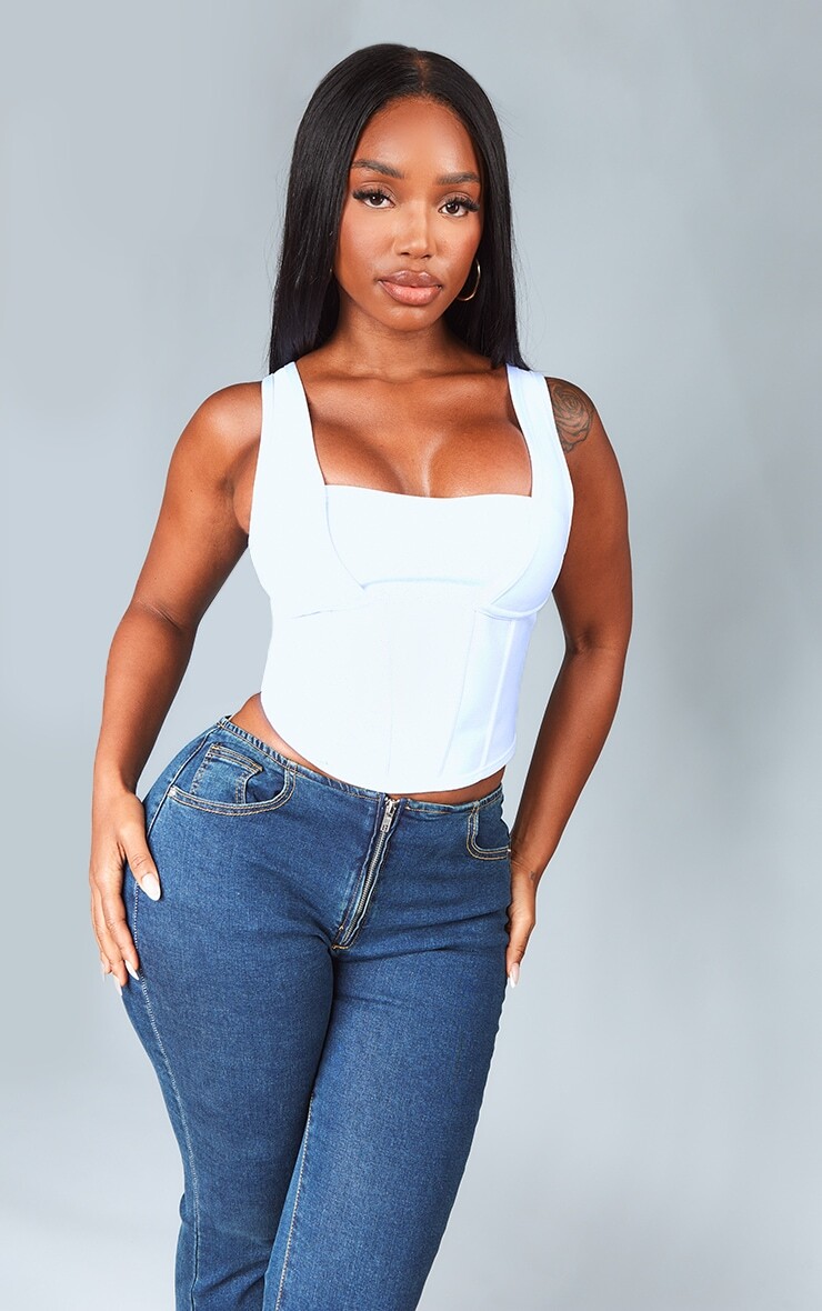 

PrettyLittleThing Верх с деталями корсета белого цвета в форме повязки