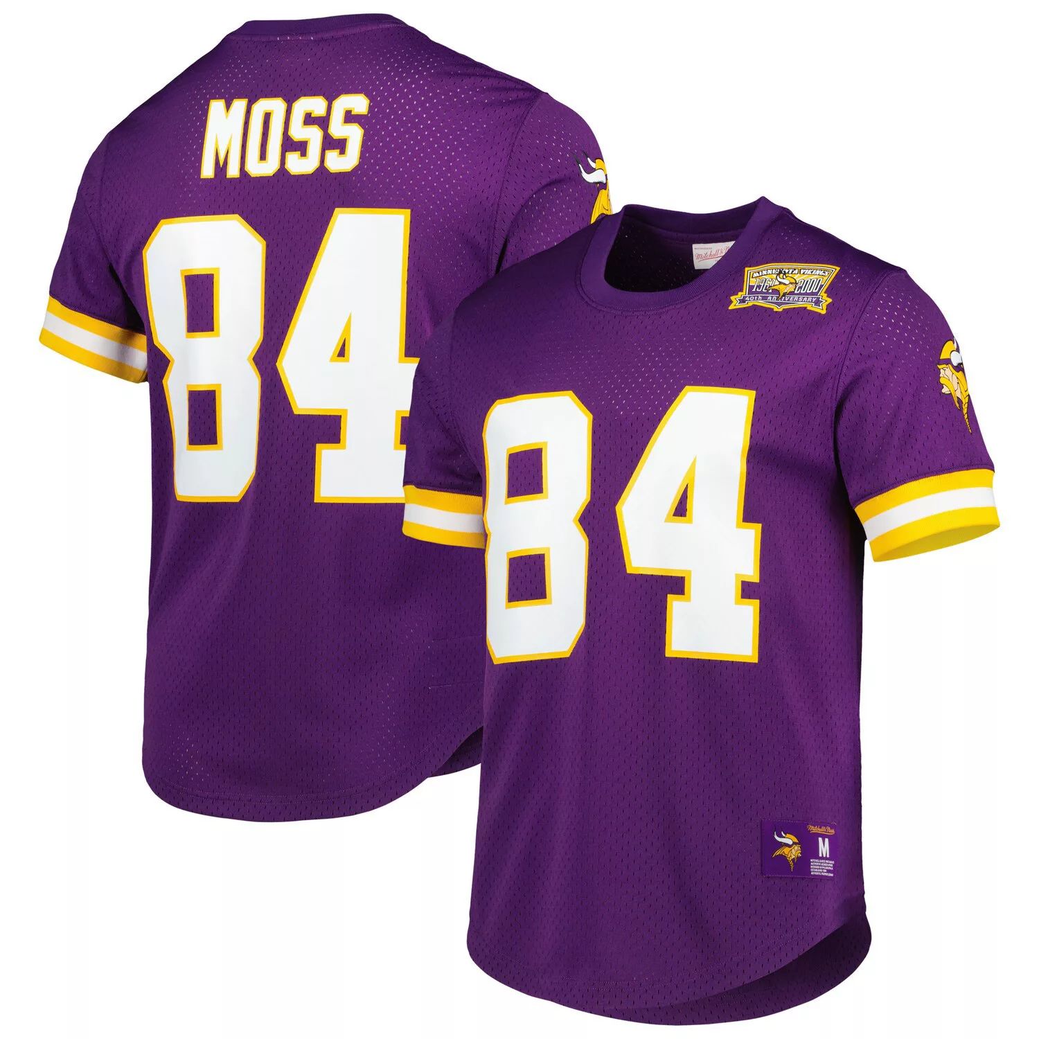 Мужская футболка Mitchell & Ness Randy Moss Purple Minnesota Vikings с именем и номером игрока в отставке
