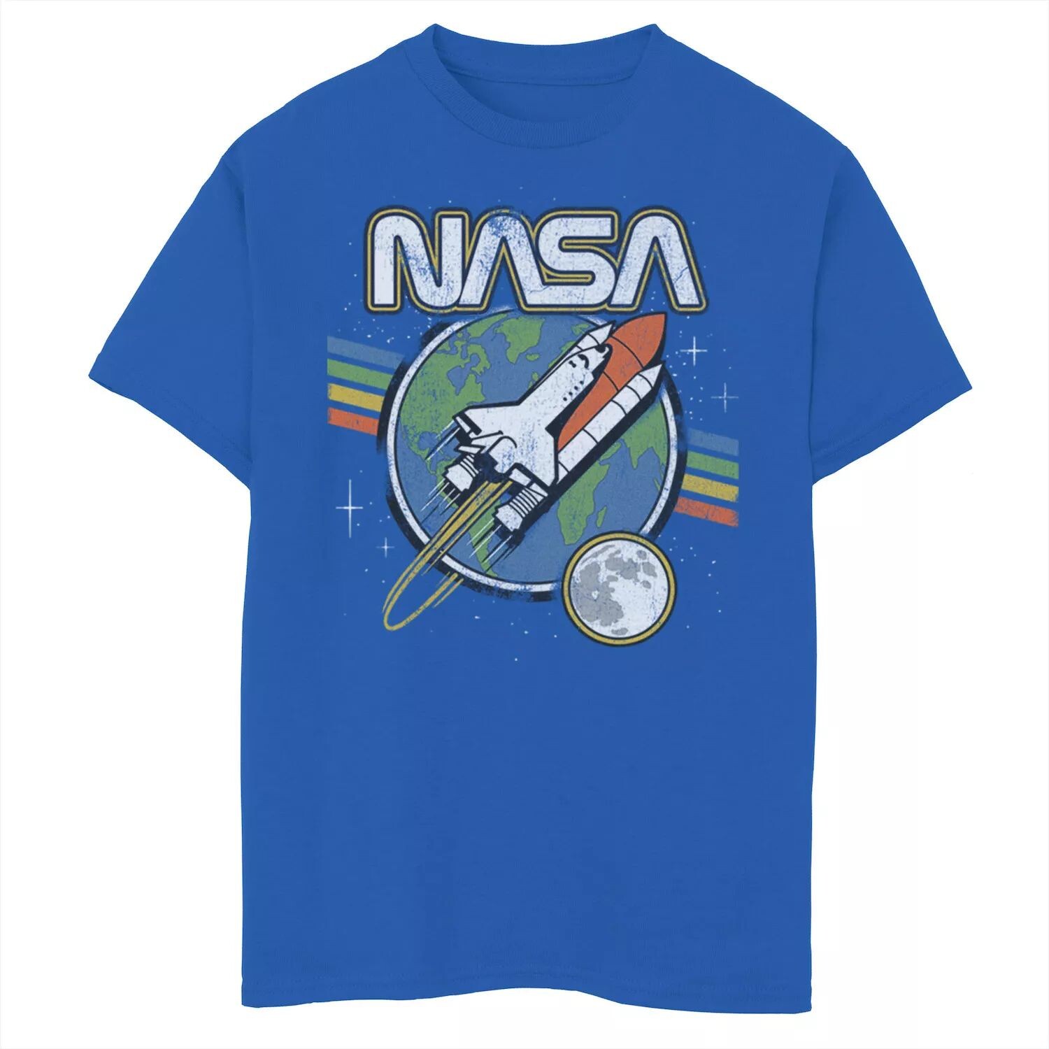 

Футболка NASA Blast Off с графическим рисунком в радужную полоску для мальчиков 8–20 лет Licensed Character