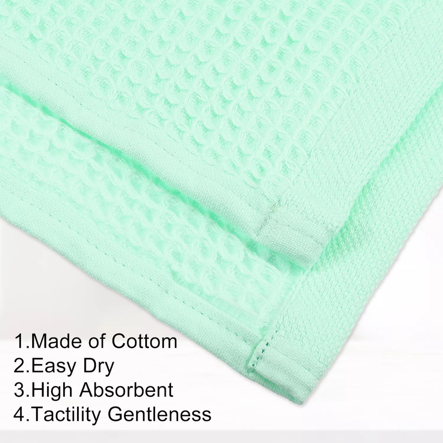 цена Мягкое впитывающее хлопковое банное полотенце с вафельным узором, 55,12 x 27,56 дюйма, зеленый
