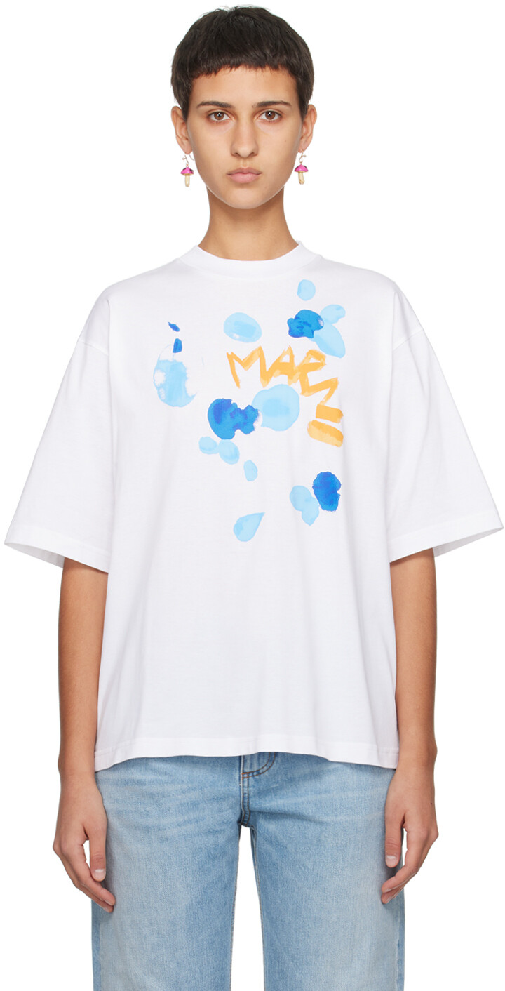 

Белая футболка с капающими каплями Marni