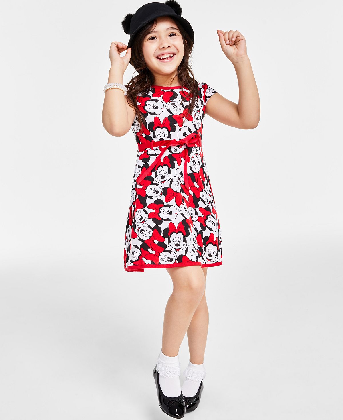 Платье Минни Маус для маленьких девочек Disney новинка розовая минни маус disney одноразовая посуда на 1 й день рождения украшение для любимой вечеринки для маленьких девочек