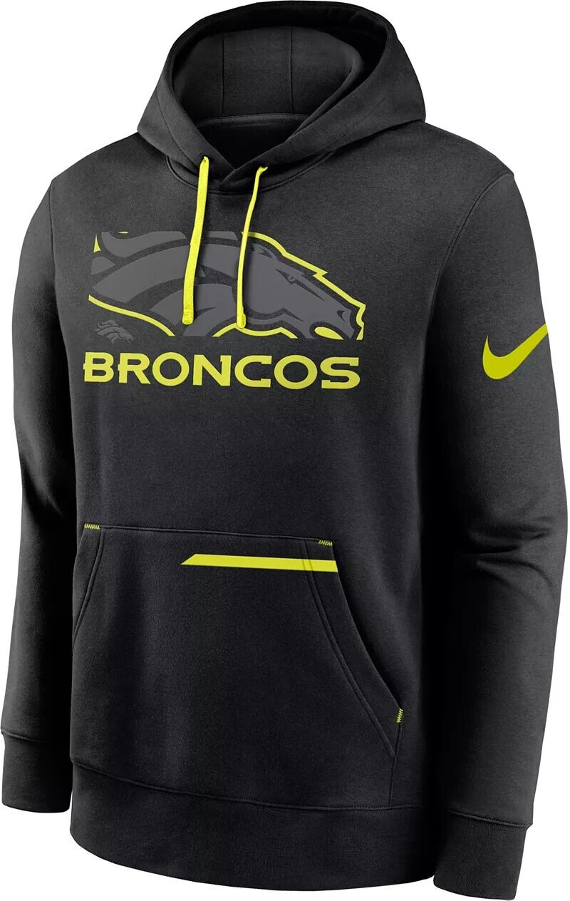 

Мужская толстовка с капюшоном Nike Denver Broncos 2023 Volt черного цвета